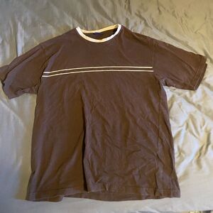 Men's Brown T-Shirt with White Accents